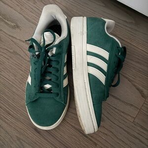 Adidas Green and White Sneakers